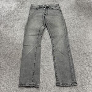 Topman Slim Fit Button Fly Denim Jeans Mens 28x30 Gray Cotton Stretch Casual